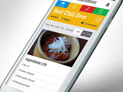 Recipe app mockup sketch ui