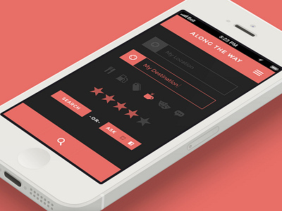Location App along the way coffee finder flat flat ui gps iphone location