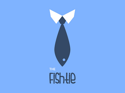 The Fishtie? blue business design faust fish flat graphic identity logo minimalistic name retro ronnie shirt tie