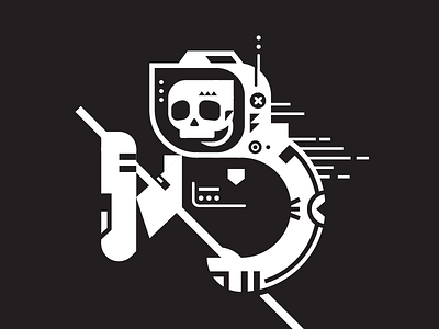 Untitled astronaut illustration skull vector