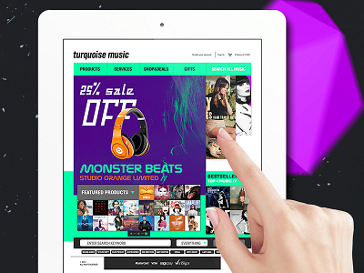 turquoise music e commerce e shop interface marcin mizura music online shop snowtiger store turquoise website