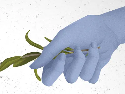 Mutare Hand Close Up 2 branch fingers hand illustration leaves minimal simple vexel
