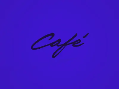 Café brush pen lettering script vector