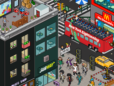 Rush Hour in New York City isometric new york pixel pixel art rush hour