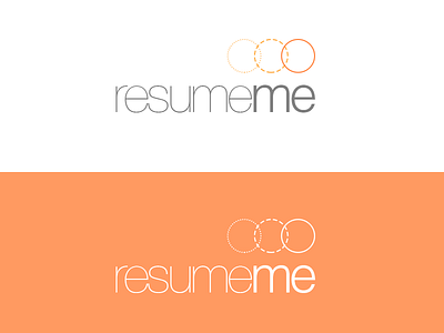 ResumeMe Logo circles clean clear design flat logo minimalist orange project resume simple typo wip