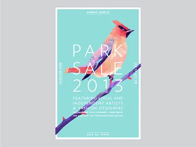 WAX WING Poster bird bright colour fly geometric polygon poster spring type vector wing