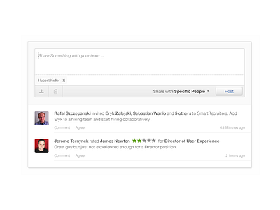 Social Hire Feed comment feed post social timeline