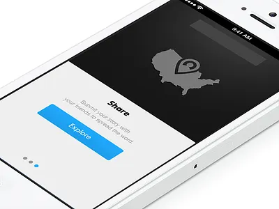 Tutorial (last screen) 7 buttons clean concepts design drawer explore facebook flat header icons ios iphone maps simple sleek social title twitter video