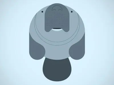 Manatee animal blue cow design grey illustration manatee ocean sea seacow