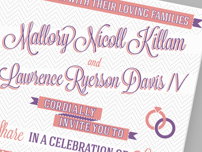 Big Larry Dawgs wedding invitation typography wedding