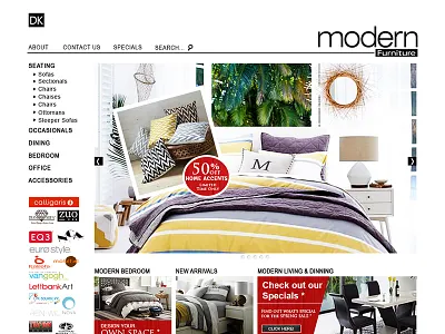 Dk Modern Furnitures best brand branding clean debut design dk dribbble favorite fun furniture luxury modern new popular re design redesign simple web design website website re design website redesign white