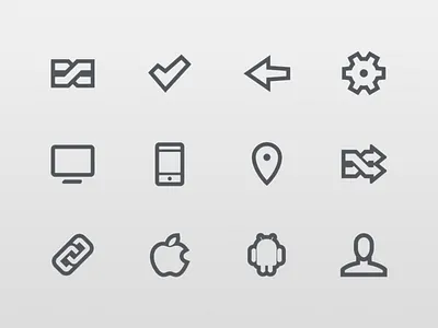 Icons android apple back check mark compare desktop icons ios links location mobile settings user