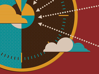 It all leads here clouds compass illustration pattern