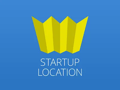 Startuplocation logotype blue map startup startuplocation stockholm yellow
