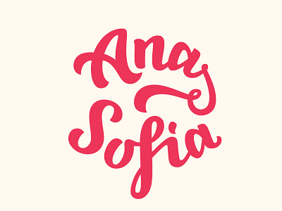 Ana Sofia calligraphy cute hand writing identity lettering logo red typography