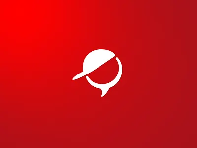 Social Sport Project logo - What do you see? ball cap icon logo minimal red round social sport young