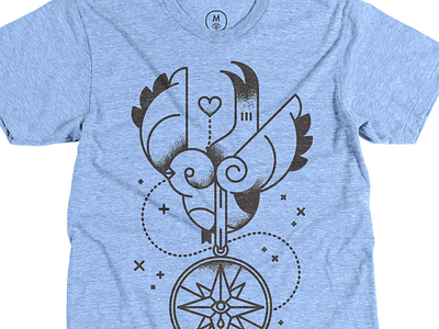 The Sparrow american apparel blue cotton bureau illustration sparrow