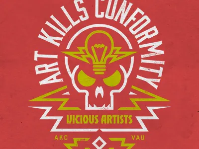 Art Kills Conformity apparel art artists bolts conformity council design graphic kills merch skull t shirt tee thread vicious