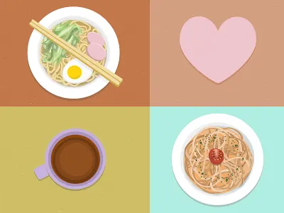 food fair coffee pasta ramen vector
