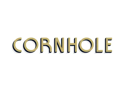 CORNHOLE corn cornhole custom type dimensional games hole shadow type typography