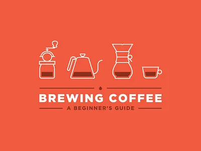Brewing Coffee brewing chemex coffee cup grinder icon illustration kettle mug stroke typography vector