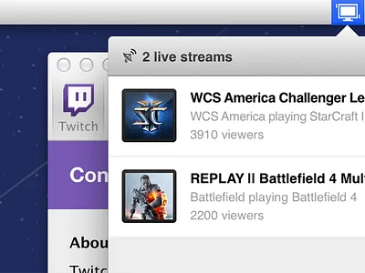 Shiver In-Progress app esports mac menubar osx shiver statusbar twitch