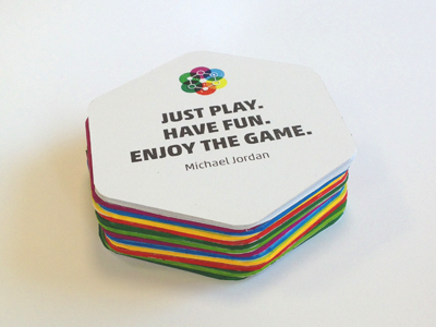 Promotion cards for the National Institute for Play cards game play