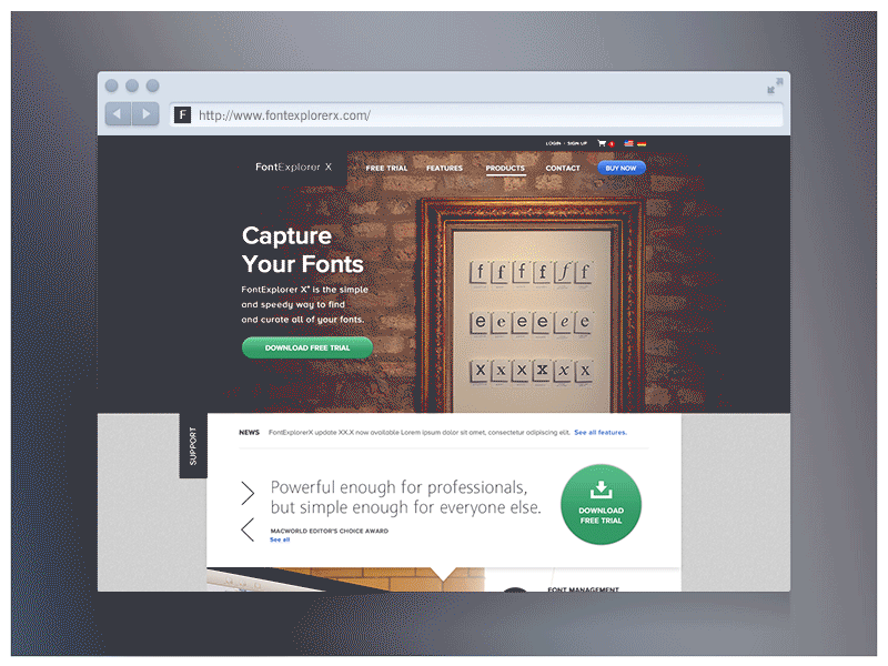 Fontexplorer (Website redesign) fonts gif photography redesign tabs ui ux website