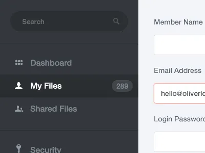 Admin interface - Sidebar Navigation admin navigation sidebar ui