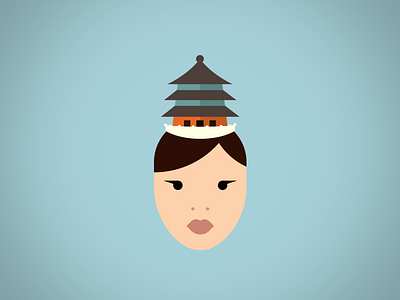 Beijing Face design flat graphic illustration vector