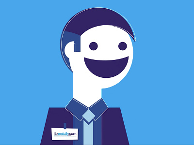 Bizentially Character (Wormneck) 2d animation blue business character explainer graphics motion video