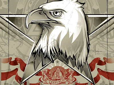 For Which It Stands © Orlando Arocena 2013 art exhibition bald eagle for which it stands lodge gallery nyc orlando arocena republic worldwide vector