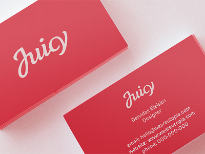 Juicy Business Cards Design by Utopia Branding Agency agency brand branding business business cards business cards design calligraphy card cards design elegant feminine flow icon identity identity design jelly juicy logo logotype mark neon pink red script stationery stationery design typography utopia word mark