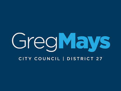 Greg Mays 2013 - Final Logo blue branding gotham identity logo political typography