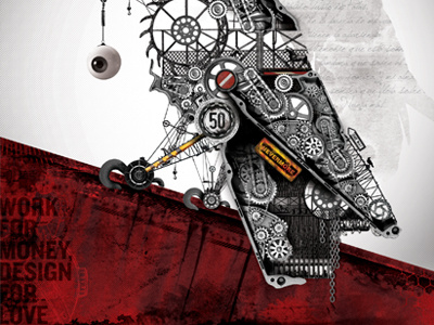 Mechanic Crow 2 bird birds construction crow cuervo dead eye fauna mecanica gears illustration mecanico mechanic poe