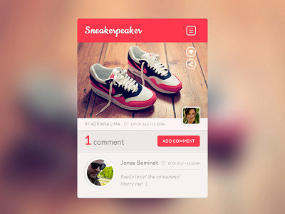 Sneakerpeaker clean clear comments flat interface peaker sneakers ui user widget