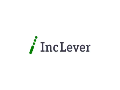 IncLever 3d black blue brand branding chart depth fulcrum green identity inc lever line logo motion round rounded serif simple spin white