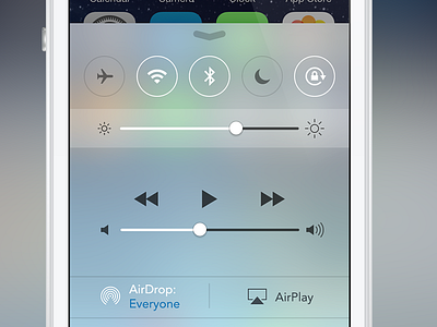 iOS 7 Control Center Design Changes 7 center centre control design ios ios7 redesign ui