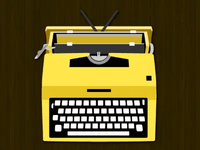 Olivetti Escort Yellow illustration olivetti typewriter