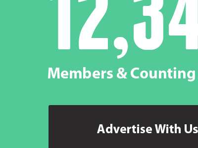 Presslist Subscriber Count & Advertise CTA brown button comma contract cta gray green number white