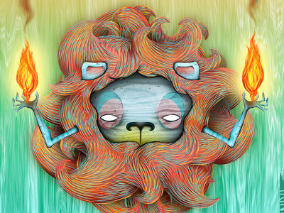 Summer [The 4 Seasons] animal cartoon fire fun hair heat hot illustration photoshop season smoke summer