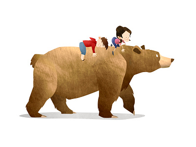 Wild Adventure Bear animals bear bird children illustration kids mark texture wild