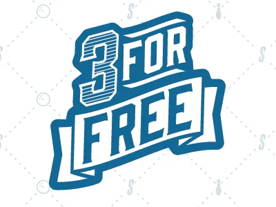 3 for Free blue bowling gin superstrike tenpin type