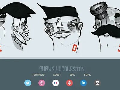 Footer urrea. character footer hand drawn illustration social urrea