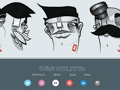 Footer urrea. character footer hand drawn illustration social urrea