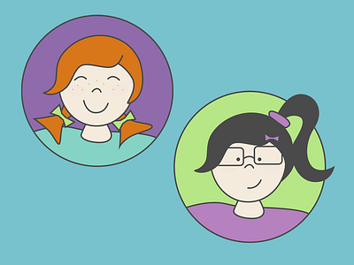 Veggiekids children girls illustration