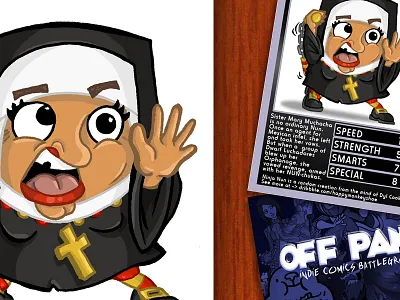 Off Panel Card Game - Ninja Nun angell card chibi game illustration nich ninja nun off panel top trumps