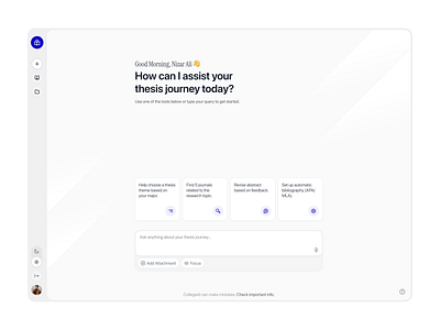 Thesis AI Assistant ai ai assistance ai chat ai chat bot ai chat bot dashboard ai clean style ai dashboard ai light mode ai thesis ai ui design chatai dashboard ai chat bot light mode minimalist minimalist design thesis ai thesis ai assistant ui design