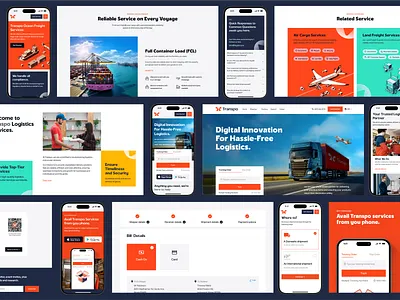 Case Study Logistic & Supply Chain Website I Transpo 3d animation art brand identity branding creative design design inspiration graphic design illustration landing page logistic case study logo logo design mobile design motion graphics product design supply chain design ui ux web design