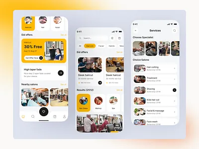 Barber Salon Booking Mobile App barber app barber app concept barber shop barbershop app beauty app beauty salon beauty salon design best hair salon appointment app hair cut hair salon hair stylist hair stylist app haircut app hairdresser app mobile app salon app salon app design salon booking salon booking app saloon app design